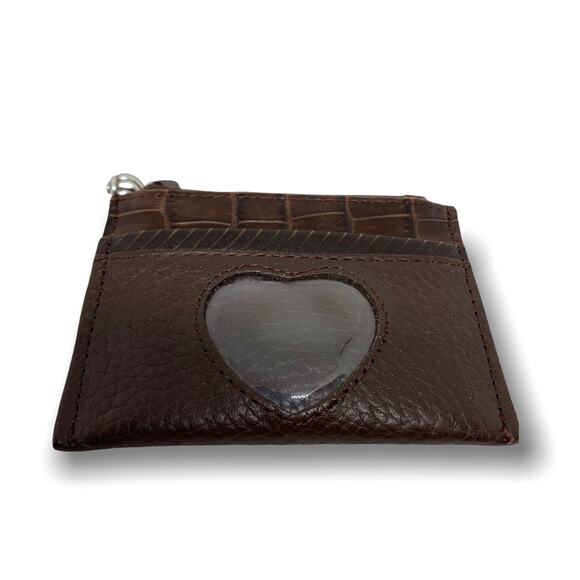 Brighton Brown Pebbled Leather Change Purse Zip Top 3 x 4" - Picture 1 of 10